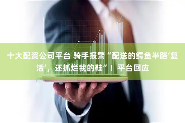 十大配资公司平台 骑手报警“配送的鳄鱼半路‘复活’，还抓烂我的鞋”！平台回应